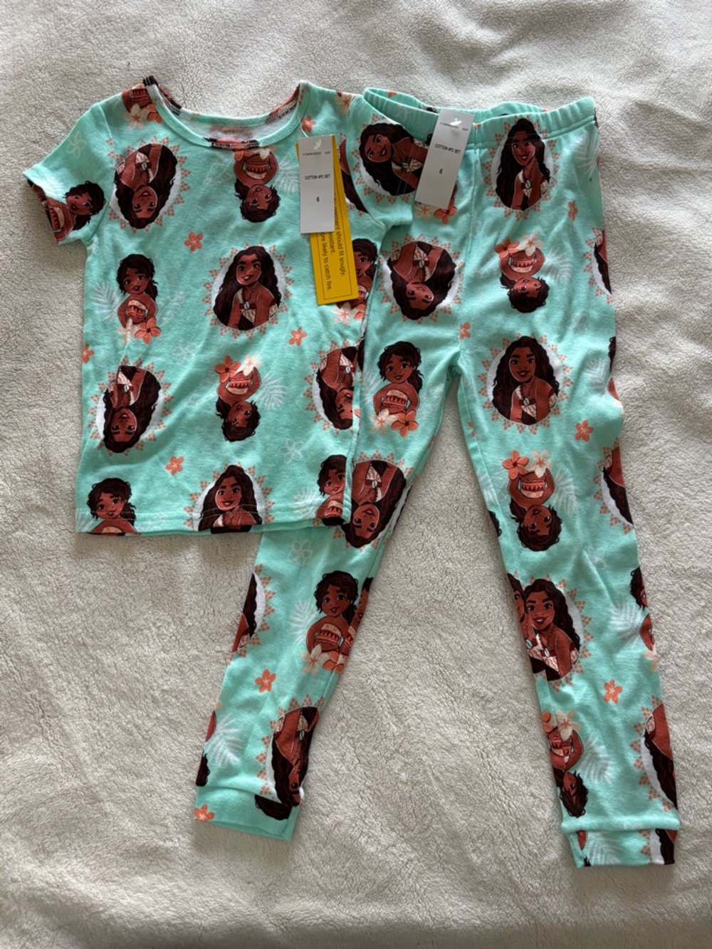 Disney Aqua Moana Character Short Sleeve Pajama Set
